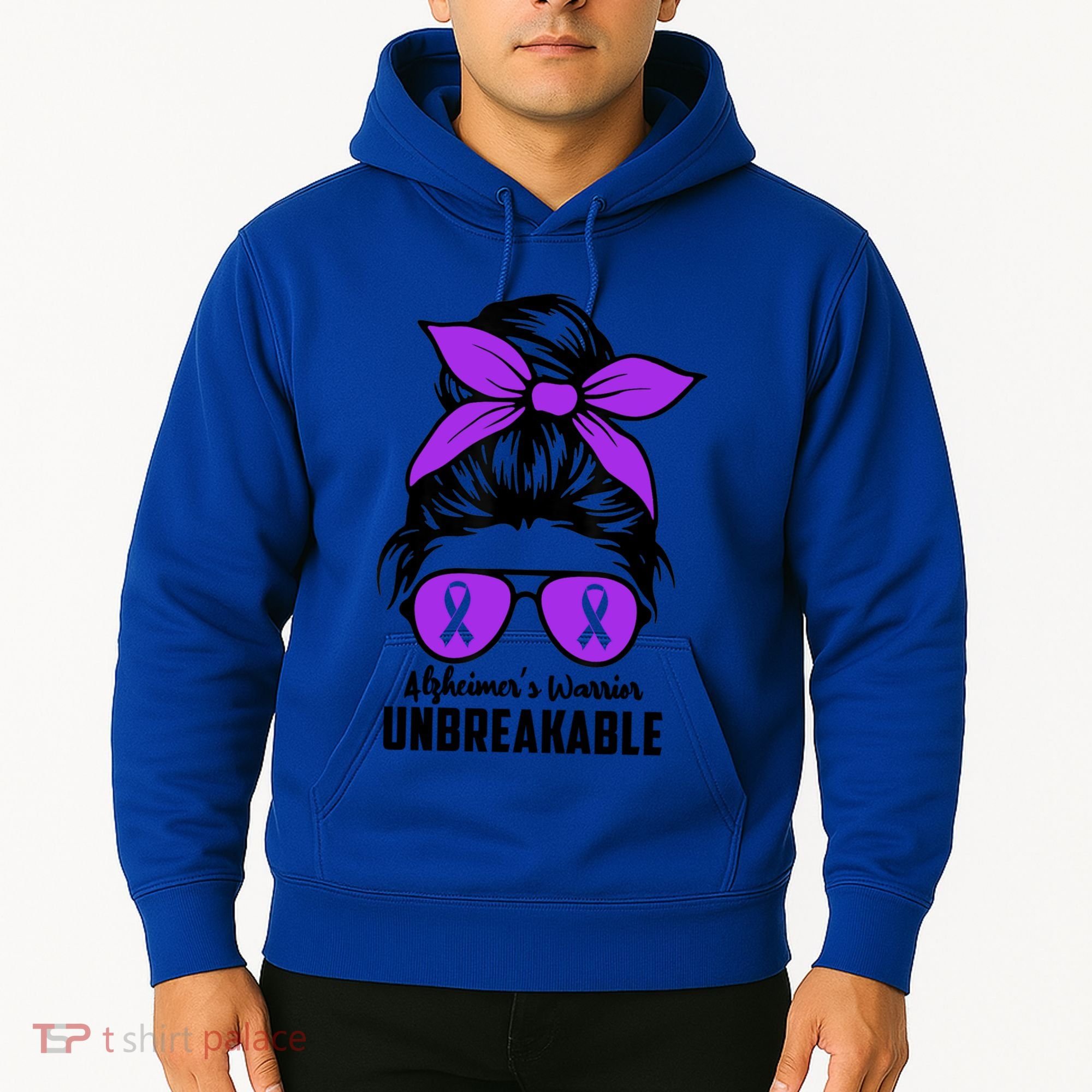 Messy Bun Alzheimer’s Warrior Unbreakable Awareness Month Gift Hoodie