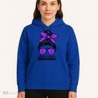 Messy Bun Alzheimer’s Warrior Unbreakable Awareness Month Gift Hoodie thumb 5