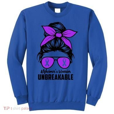 Messy Bun Alzheimer’s Warrior Unbreakable Awareness Month Gift Sweatshirt