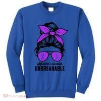Messy Bun Alzheimer’s Warrior Unbreakable Awareness Month Gift Sweatshirt thumb 0