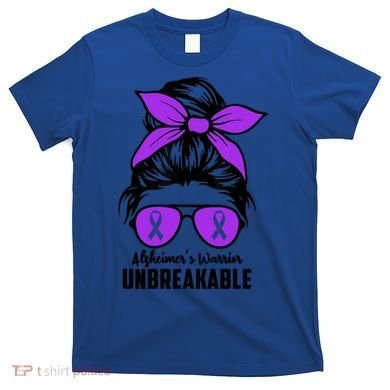 Messy Bun Alzheimer’s Warrior Unbreakable Awareness Month Gift T-Shirt