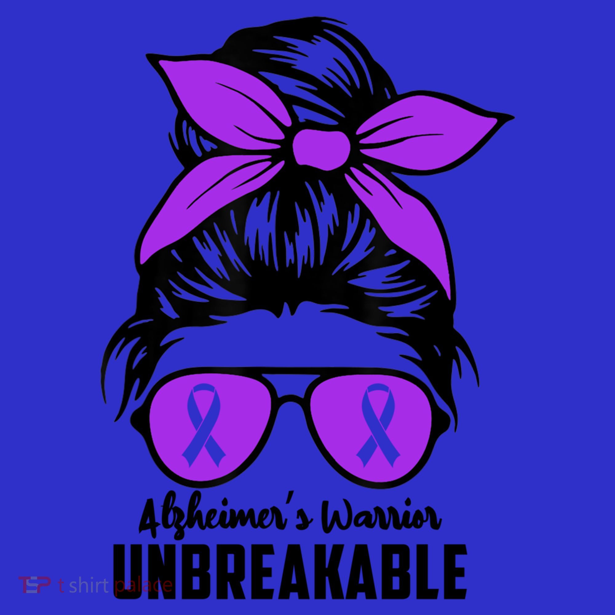 Messy Bun Alzheimer’s Warrior Unbreakable Awareness Month Gift Tumbler