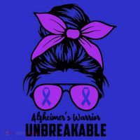 Messy Bun Alzheimer’s Warrior Unbreakable Awareness Month Gift Mousepad thumb 1