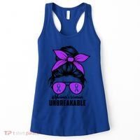 Messy Bun Alzheimer’s Warrior Unbreakable Awareness Month Gift Women's Tank Top thumb 0