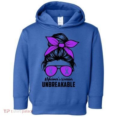 Messy Bun Alzheimer’s Warrior Unbreakable Awareness Month Gift Toddler Hoodie