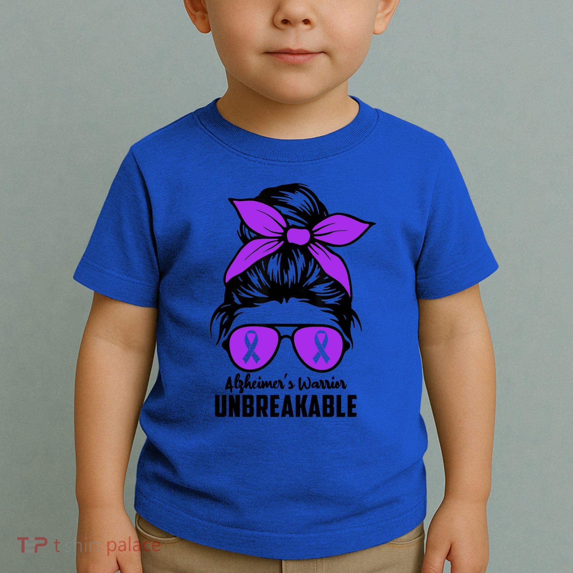 Messy Bun Alzheimer’s Warrior Unbreakable Awareness Month Gift Toddler T-Shirt