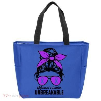Messy Bun Alzheimer’s Warrior Unbreakable Awareness Month Gift Tote Bag