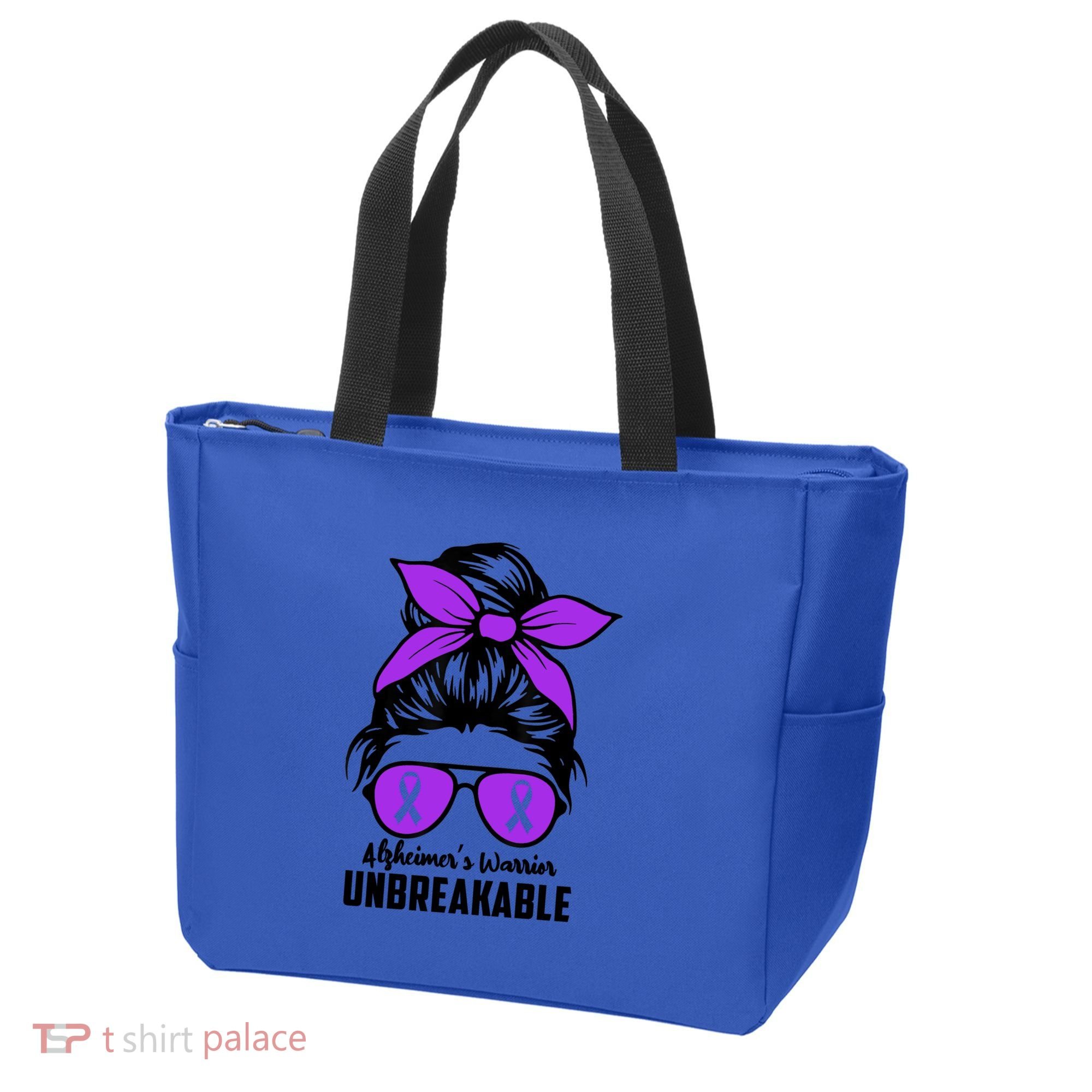 Messy Bun Alzheimer’s Warrior Unbreakable Awareness Month Gift Tote Bag