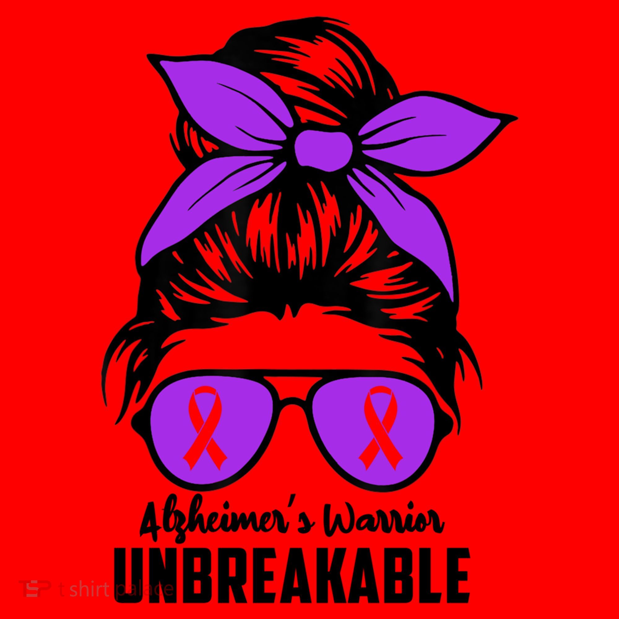 Messy Bun Alzheimer’s Warrior Unbreakable Awareness Month Gift Santa Hat
