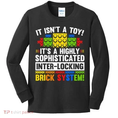 Master Builder Bricks Blocks Play Toy Kids Long Sleeve Shirt