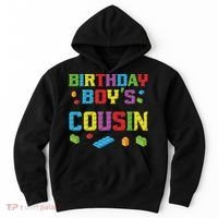 Master Builder Birthday Boy's Cousin Building Bricks Blocks Hoodie thumb 0