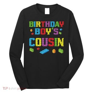 Master Builder Birthday Boy's Cousin Building Bricks Blocks Long Sleeve Shirt