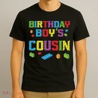 Master Builder Birthday Boy's Cousin Building Bricks Blocks T-Shirt thumb 3