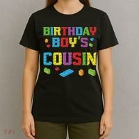Master Builder Birthday Boy's Cousin Building Bricks Blocks T-Shirt thumb 4