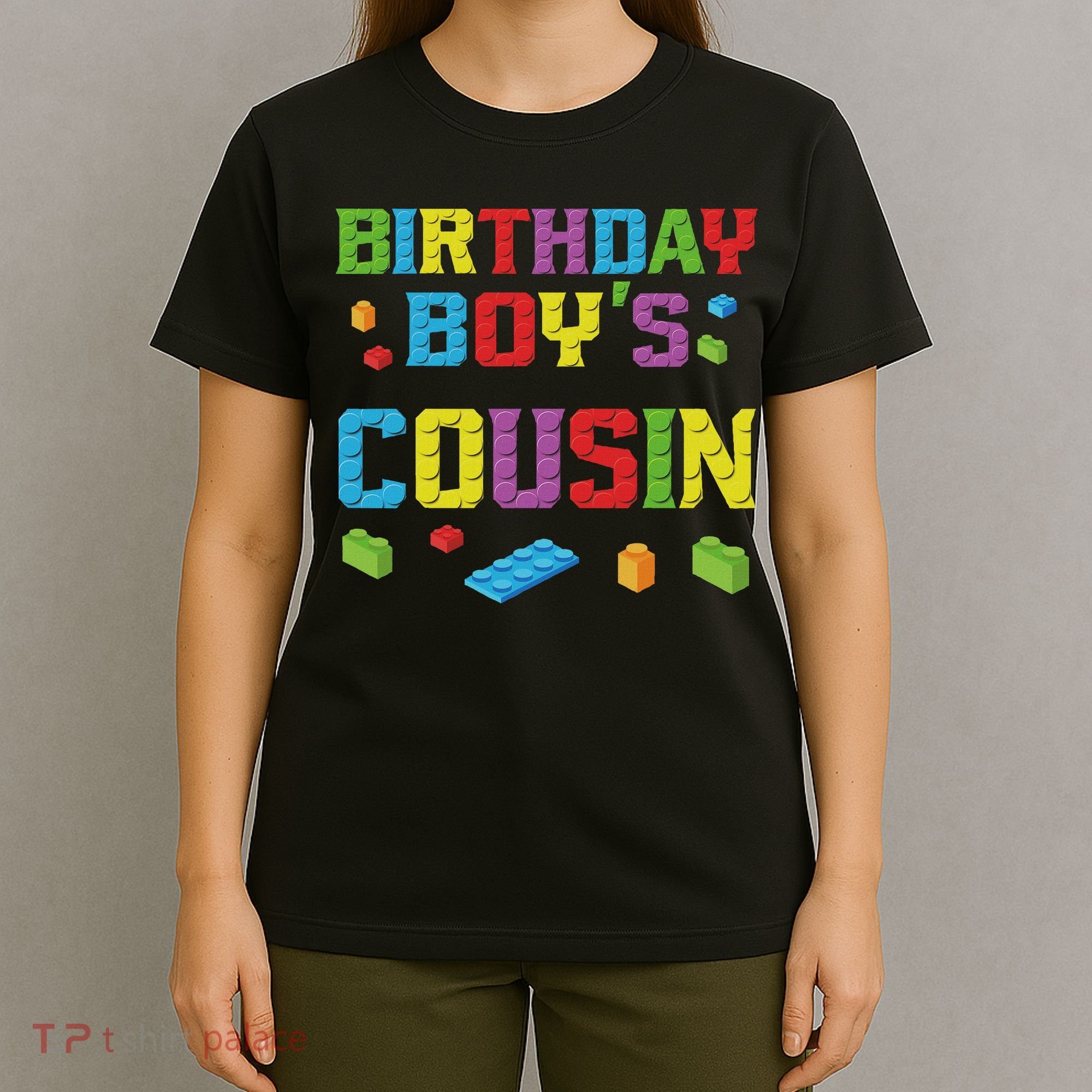 Master Builder Birthday Boy's Cousin Building Bricks Blocks T-Shirt