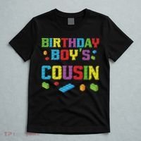 Master Builder Birthday Boy's Cousin Building Bricks Blocks T-Shirt thumb 5