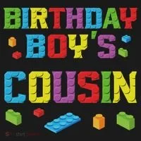 Master Builder Birthday Boy's Cousin Building Bricks Blocks Button thumb 1