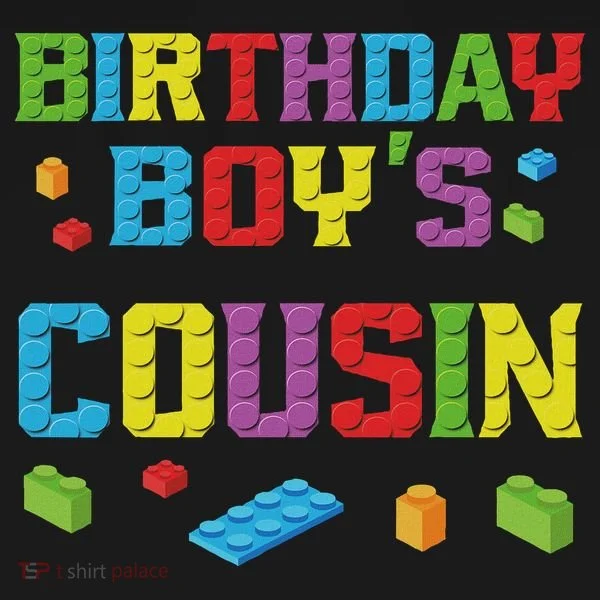 Master Builder Birthday Boy's Cousin Building Bricks Blocks Button