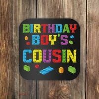 Master Builder Birthday Boy's Cousin Building Bricks Blocks Coaster thumb 0