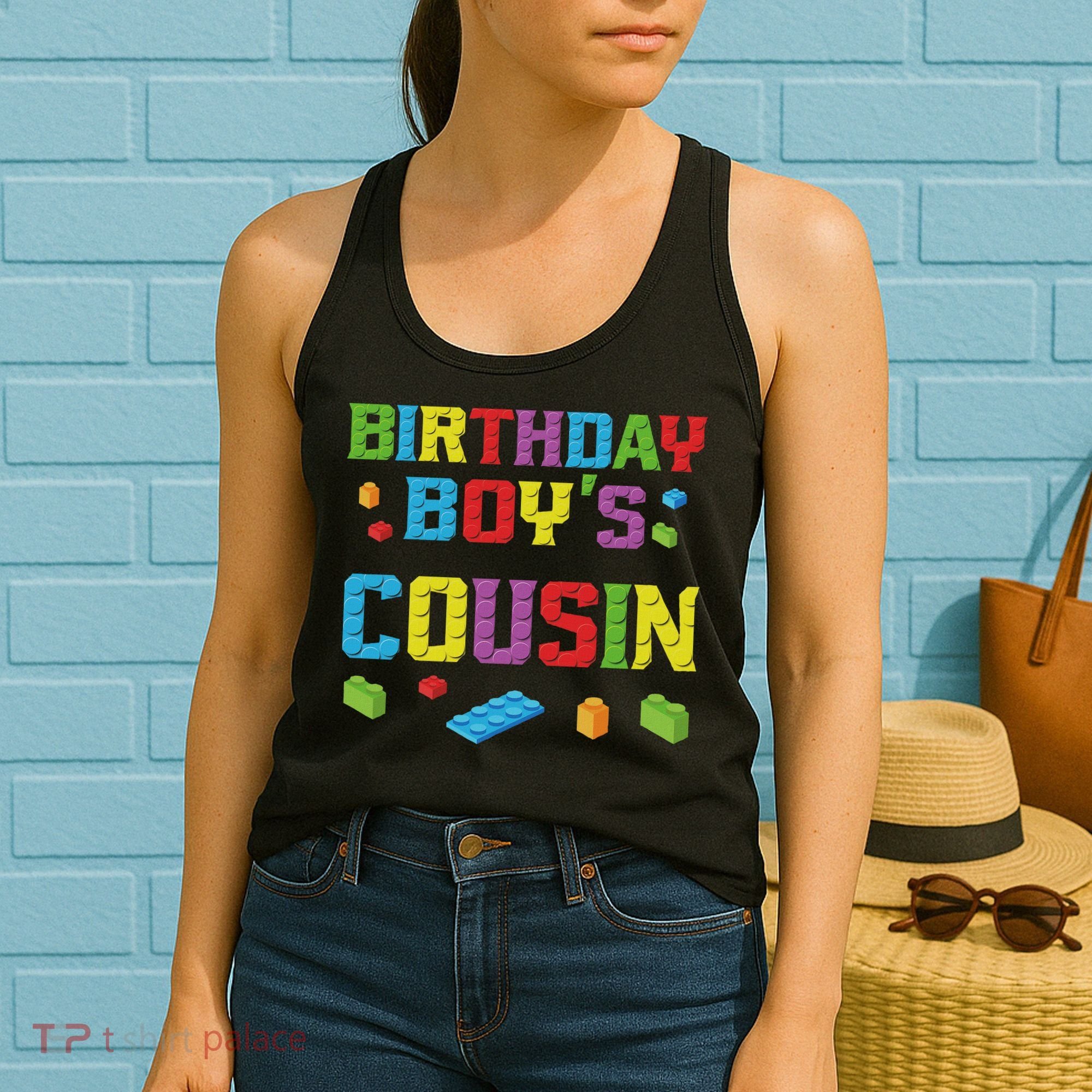 Master Builder Birthday Boy's Cousin Building Bricks Blocks Women's Tank Top