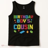 Master Builder Birthday Boy's Cousin Building Bricks Blocks Tank Top thumb 2