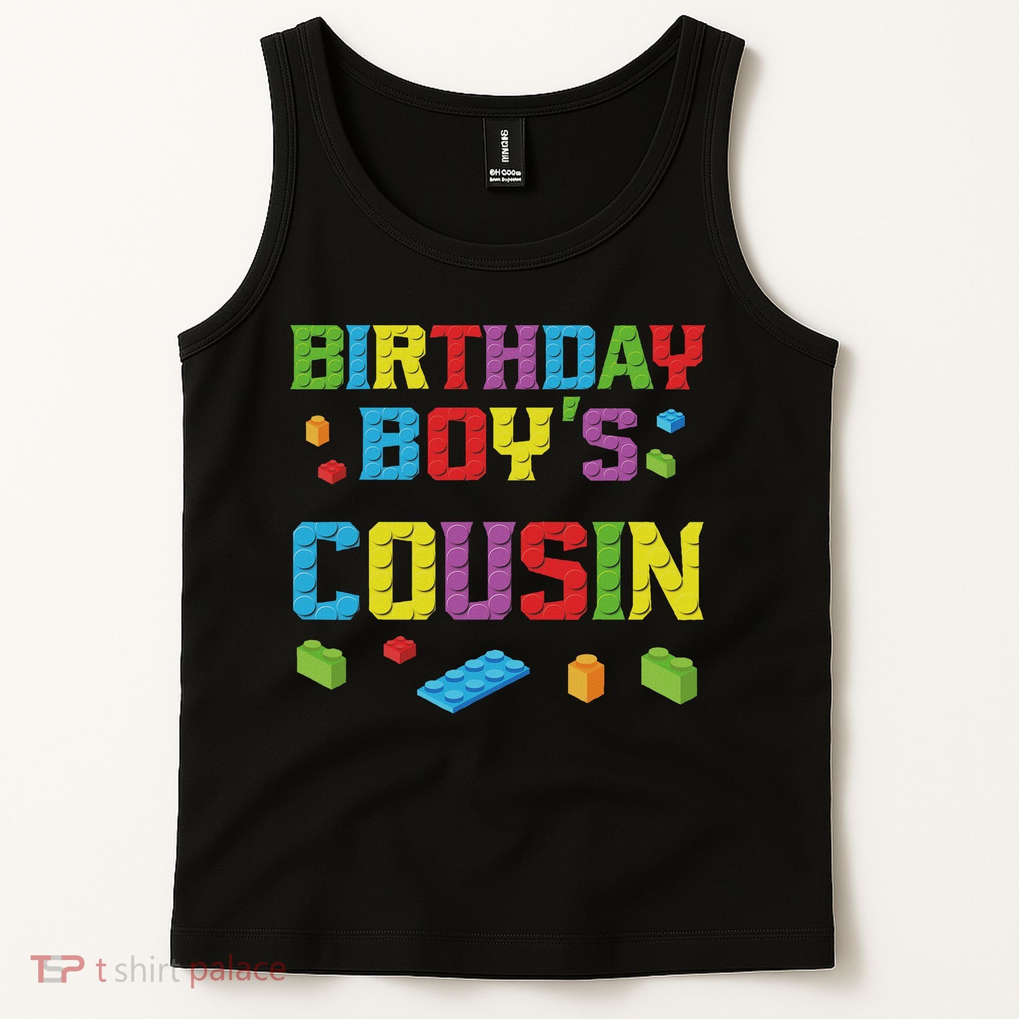 Master Builder Birthday Boy's Cousin Building Bricks Blocks Tank Top