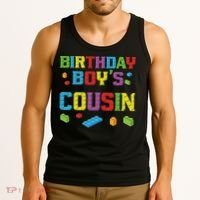 Master Builder Birthday Boy's Cousin Building Bricks Blocks Tank Top thumb 3