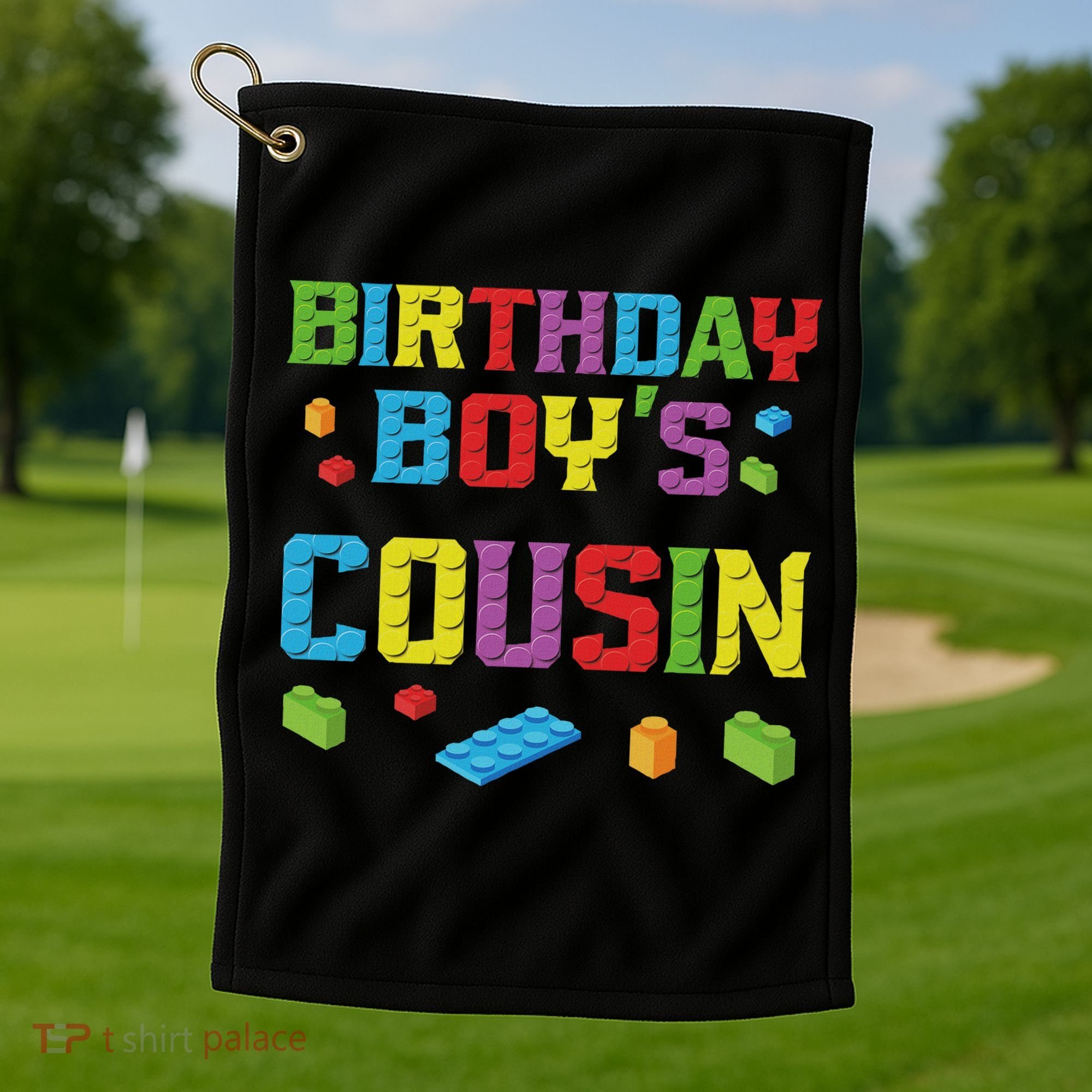 Master Builder Birthday Boy's Cousin Building Bricks Blocks Golf Towel