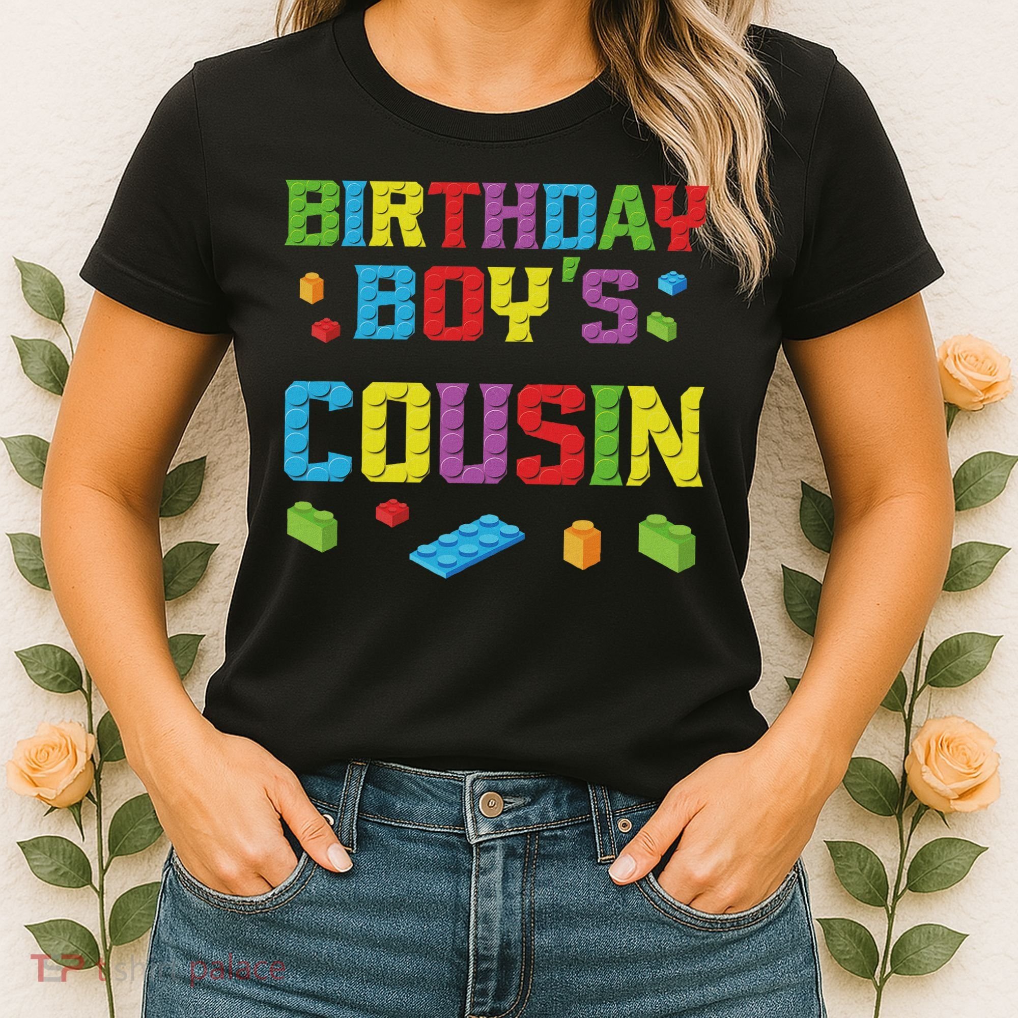 Master Builder Birthday Boy's Cousin Building Bricks Blocks Women's T-Shirt