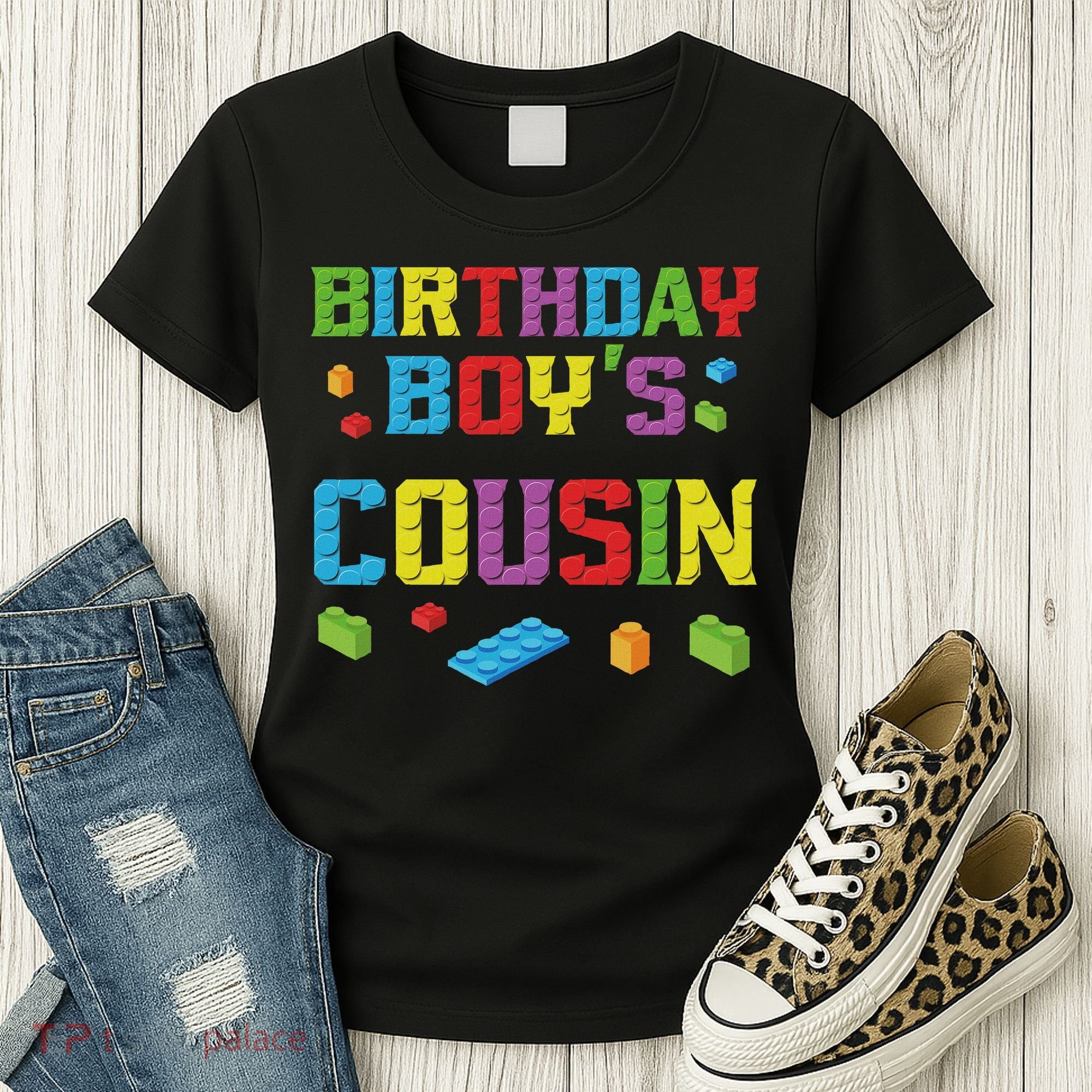 Master Builder Birthday Boy's Cousin Building Bricks Blocks Women's T-Shirt