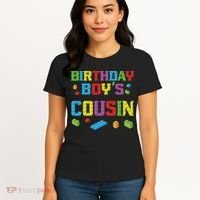 Master Builder Birthday Boy's Cousin Building Bricks Blocks Women's T-Shirt thumb 4