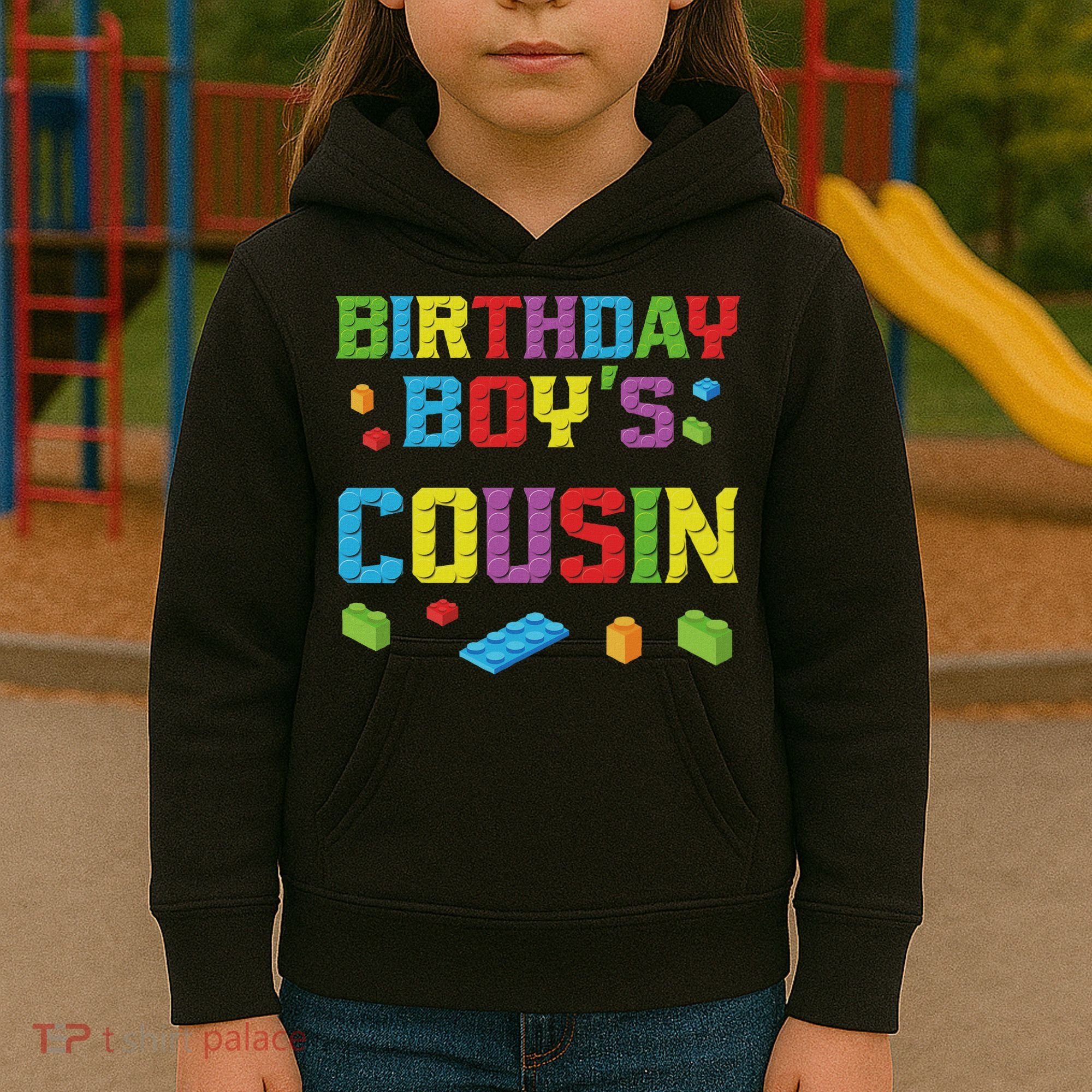 Master Builder Birthday Boy's Cousin Building Bricks Blocks Kids Hoodie