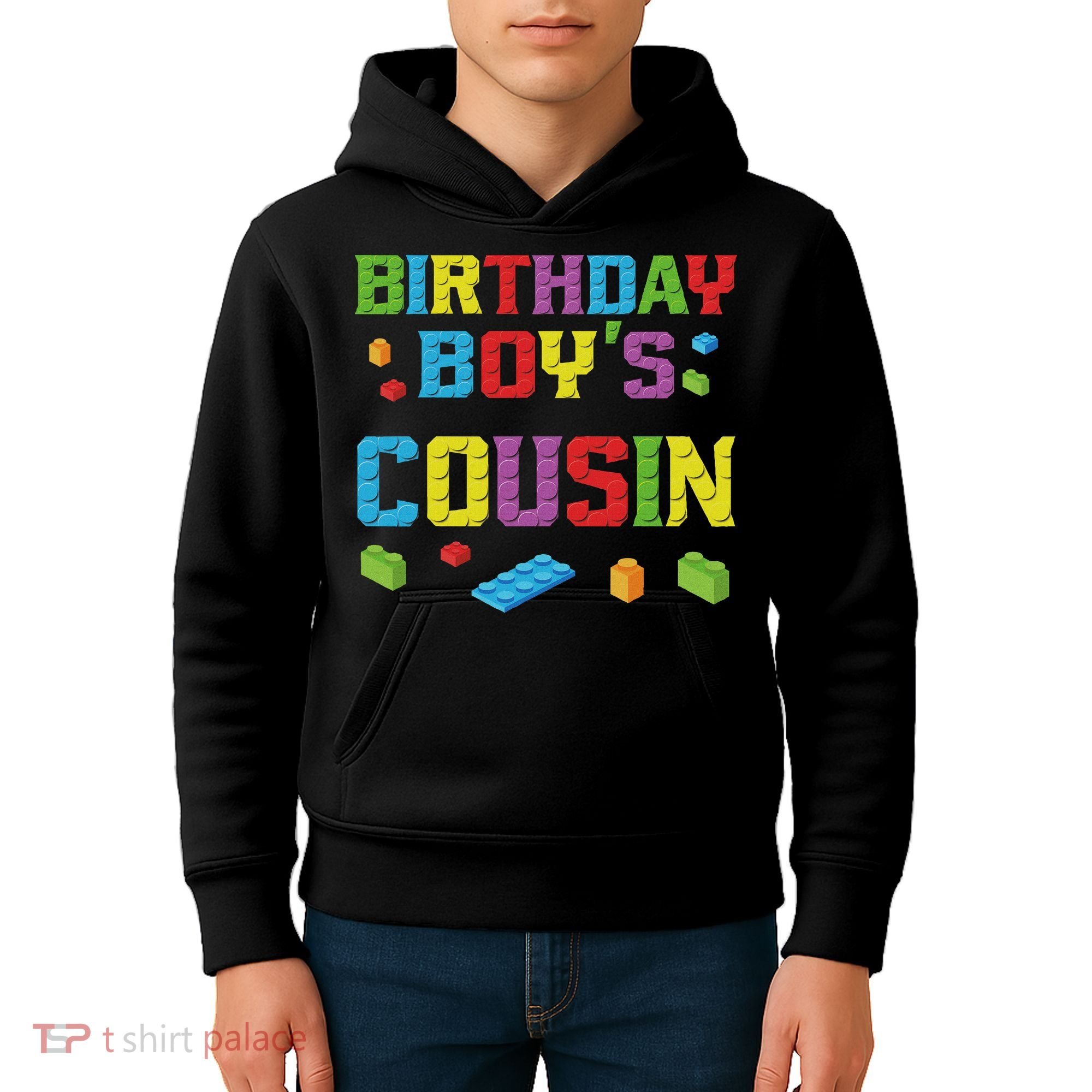 Master Builder Birthday Boy's Cousin Building Bricks Blocks Kids Hoodie