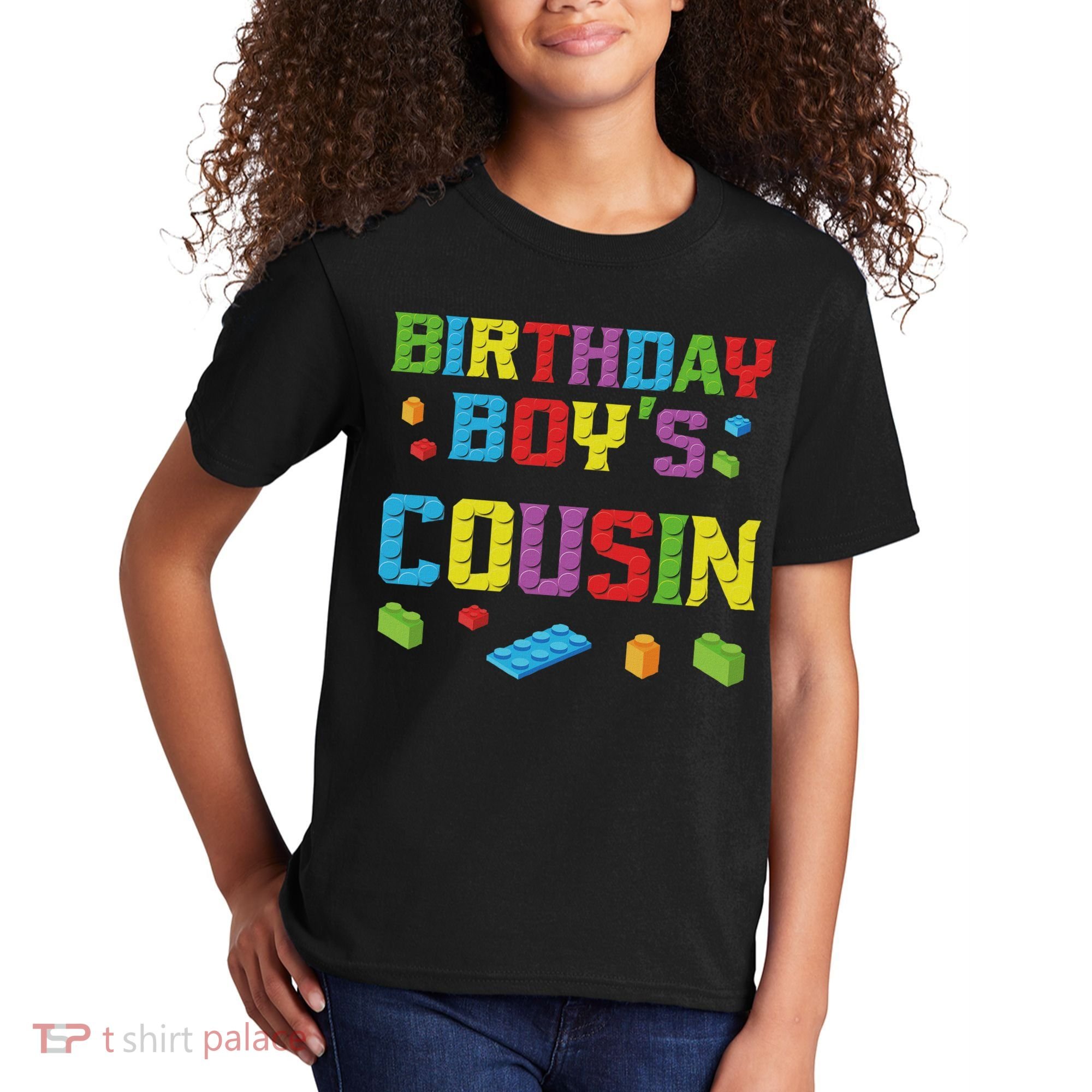 Master Builder Birthday Boy's Cousin Building Bricks Blocks Kids T-Shirt