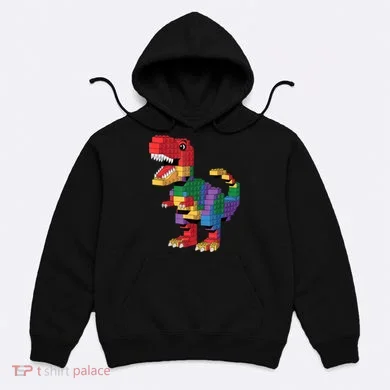 Master Builder Building Bricks Dinosaur T-Rex Hoodie