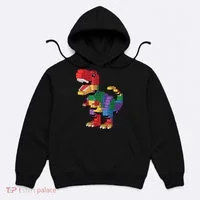Master Builder Building Bricks Dinosaur T-Rex Hoodie thumb 0