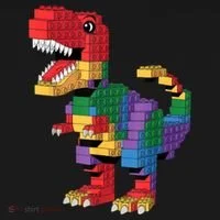 Master Builder Building Bricks Dinosaur T-Rex Hoodie thumb 2