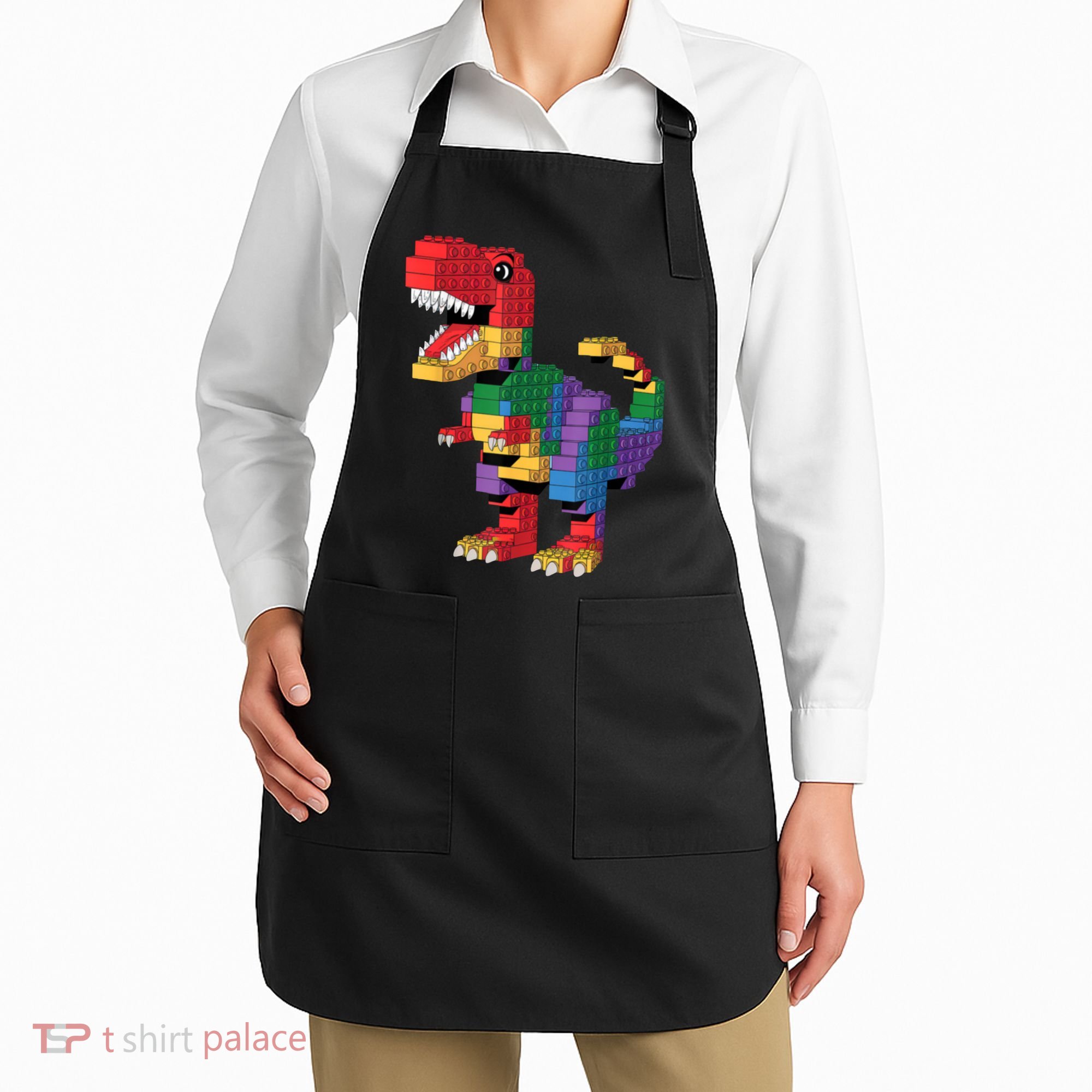 Master Builder Building Bricks Dinosaur T-Rex Apron