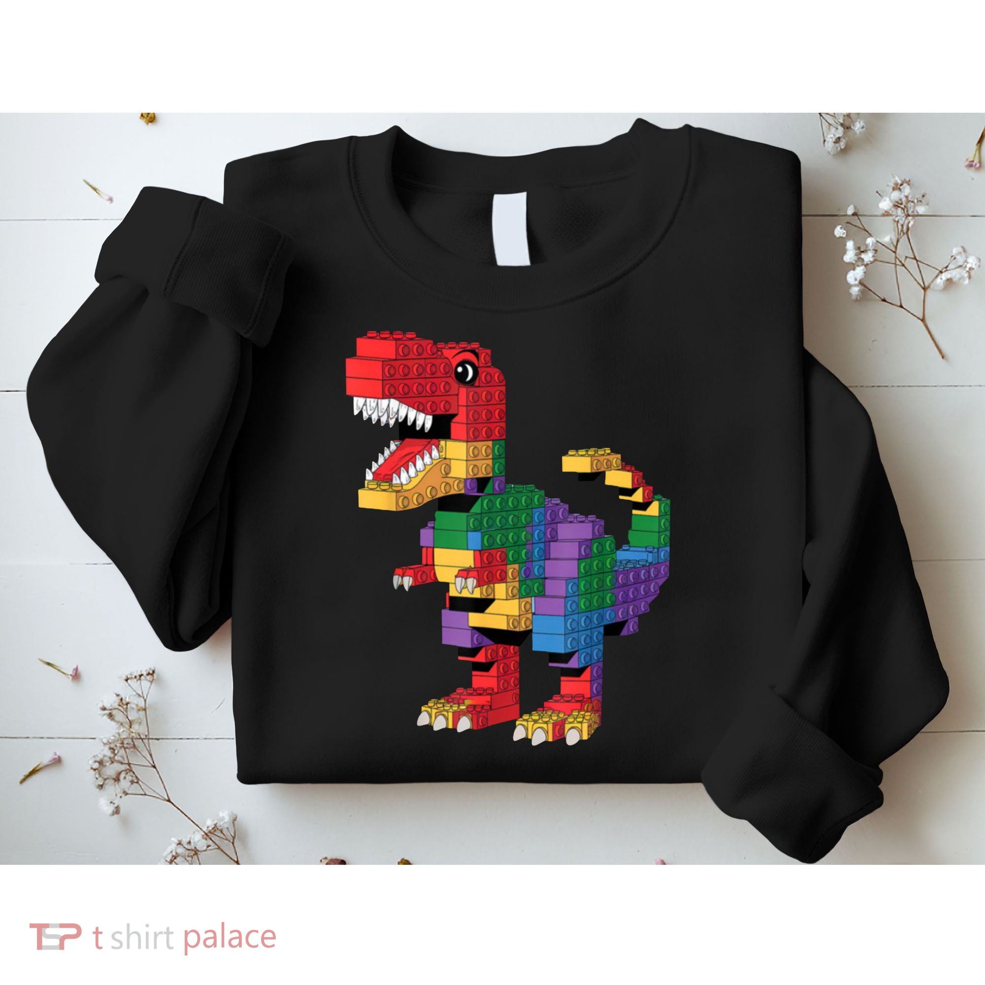 Master Builder Building Bricks Dinosaur T-Rex Sweatshirt