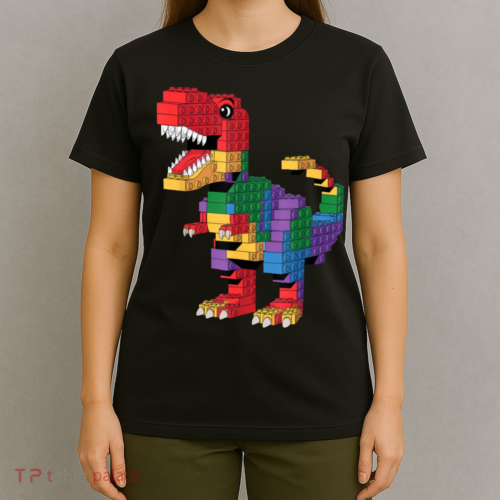 Master Builder Building Bricks Dinosaur T-Rex T-Shirt