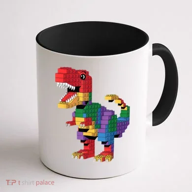 Master Builder Building Bricks Dinosaur T-Rex Coffee Mug back