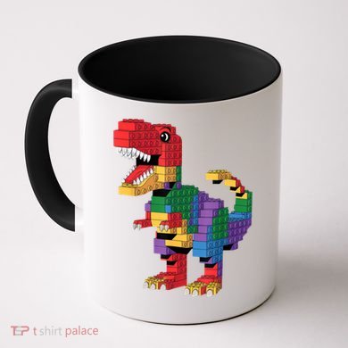 Master Builder Building Bricks Dinosaur T-Rex Coffee Mug