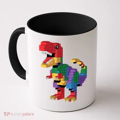 Master Builder Building Bricks Dinosaur T-Rex Coffee Mug