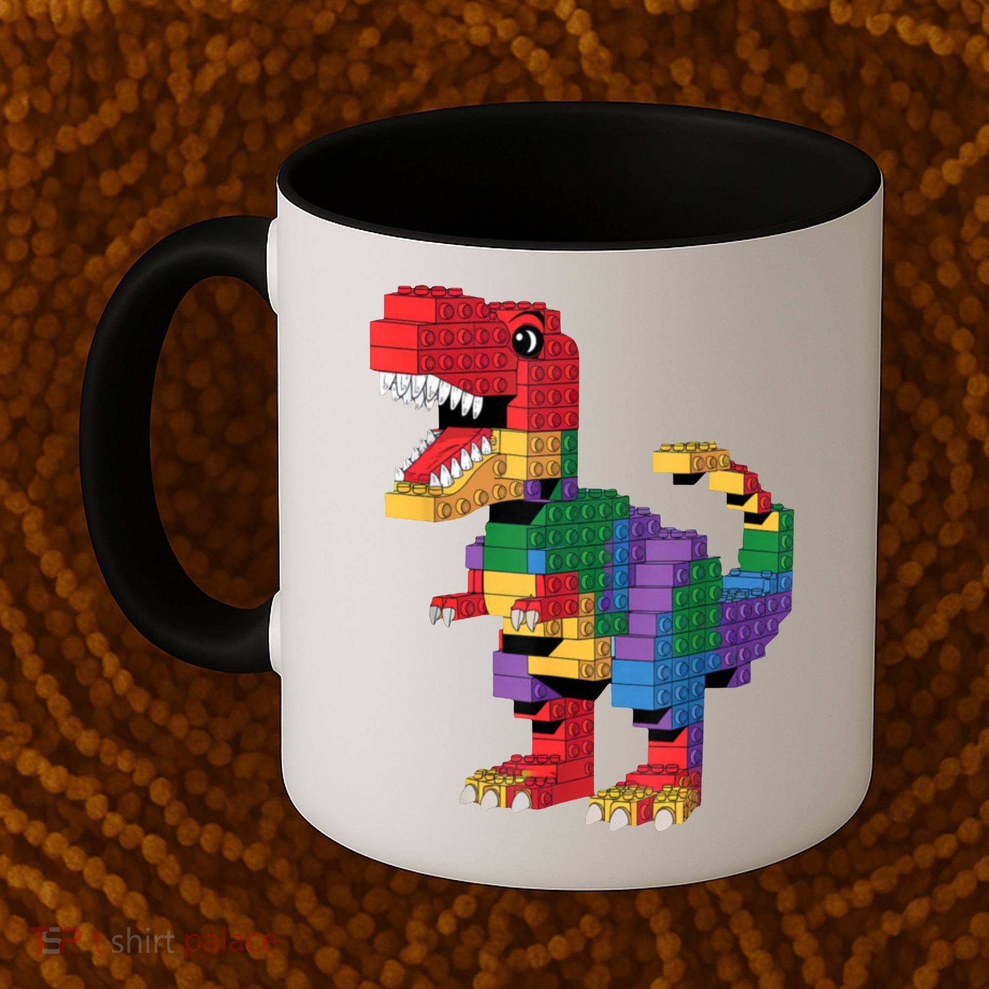 Master Builder Building Bricks Dinosaur T-Rex Coffee Mug