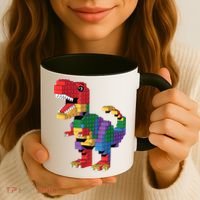 Master Builder Building Bricks Dinosaur T-Rex Coffee Mug thumb 3