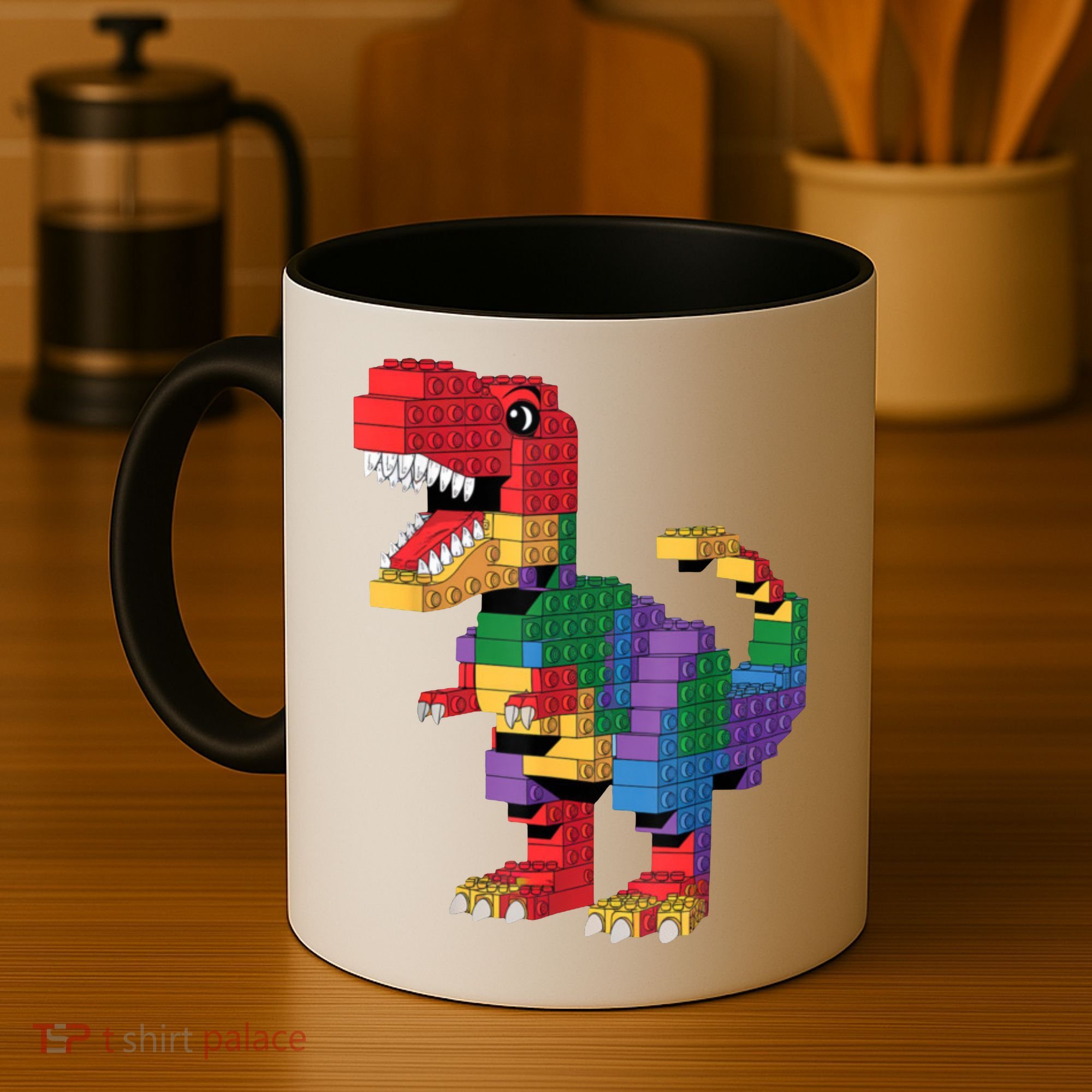 Master Builder Building Bricks Dinosaur T-Rex Coffee Mug