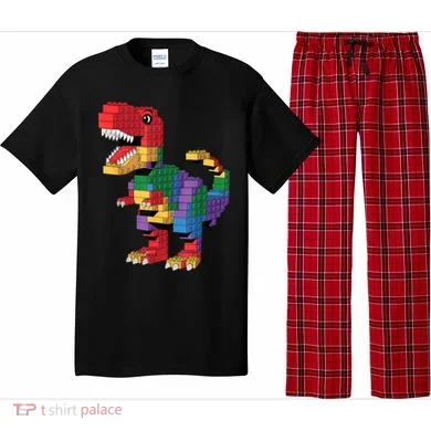 Master Builder Building Bricks Dinosaur T-Rex Pajama Set