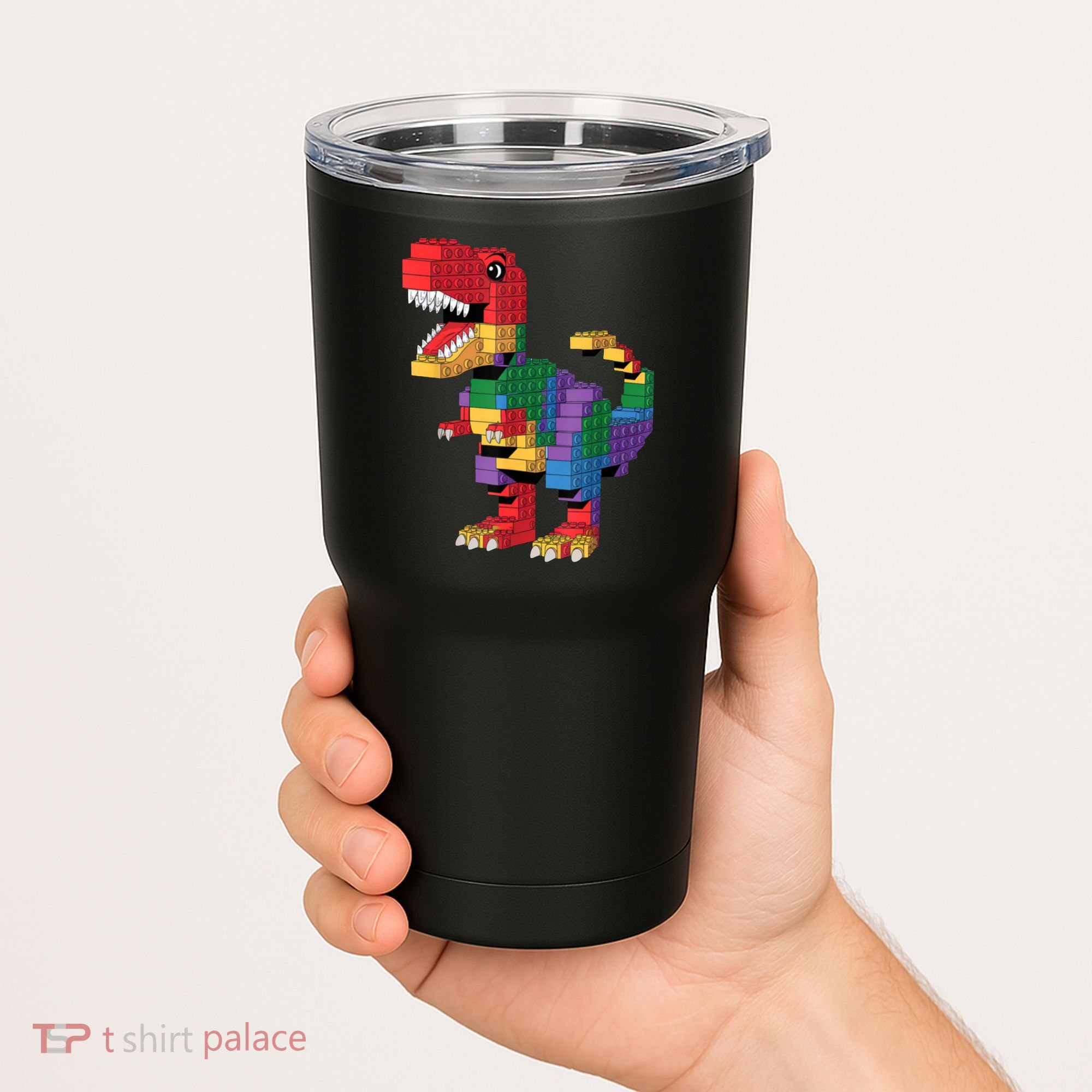 Master Builder Building Bricks Dinosaur T-Rex Tumbler