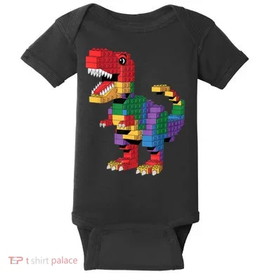Master Builder Building Bricks Dinosaur T-Rex Baby Bodysuit