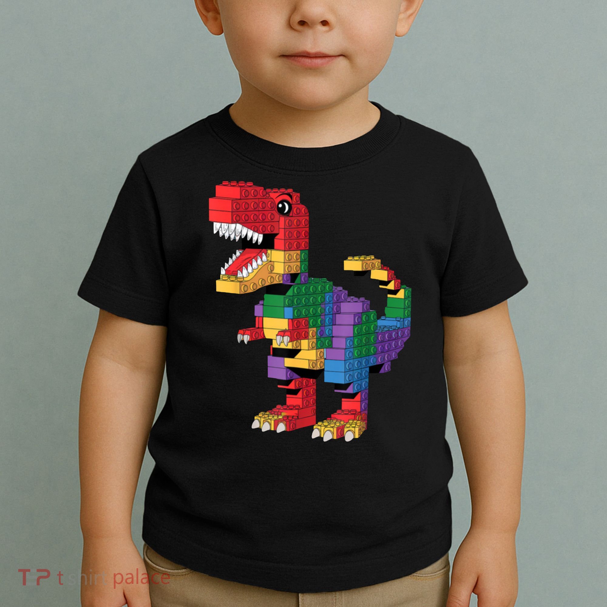 Master Builder Building Bricks Dinosaur T-Rex Toddler T-Shirt